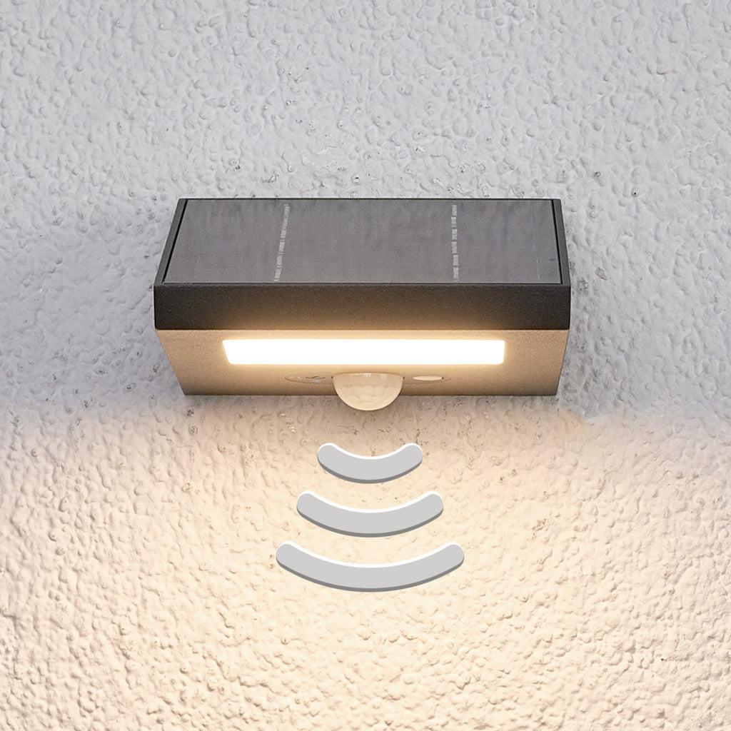 Montert LED solcelle utevegglampe Felin med bevegelsessensor IP54
