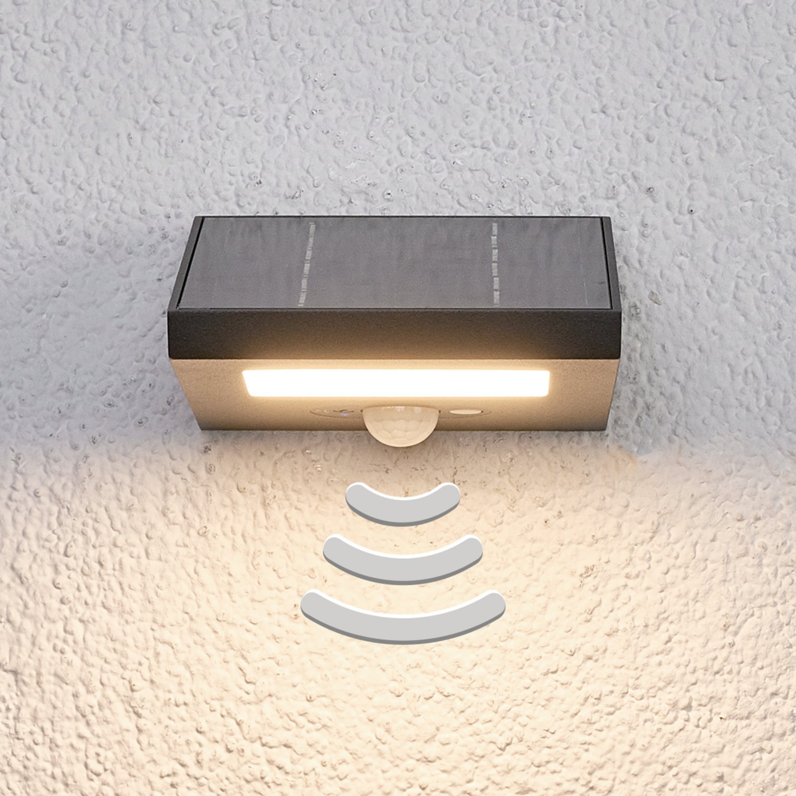 Montert LED solcelle utevegglampe Felin med bevegelsessensor IP54