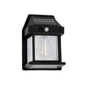 LED solcelle utevegglampe Filo med bevegelsessensor svart IP44 forfra