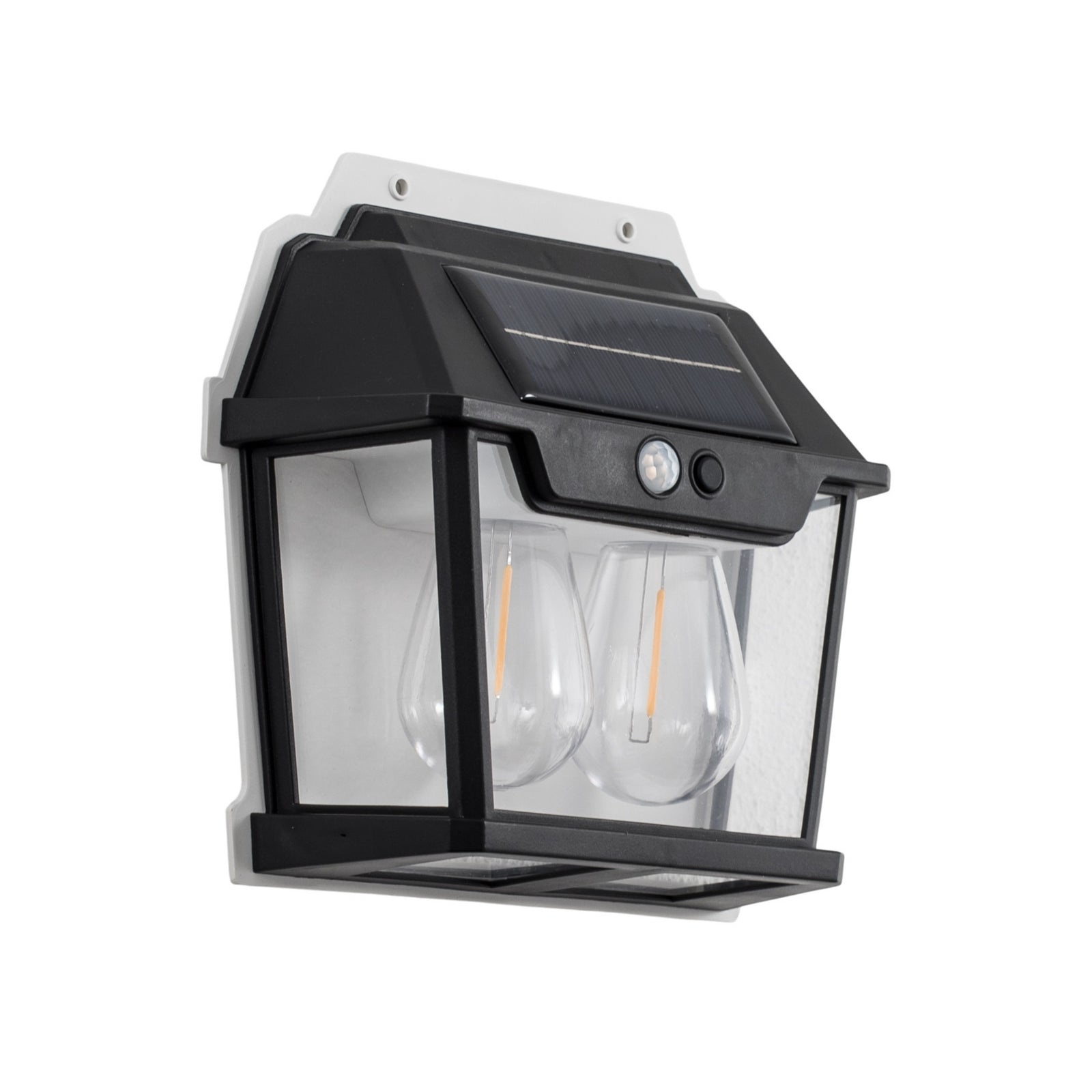 LED solcelle utevegglampe Filo Double svart IP44 montert utendørs
