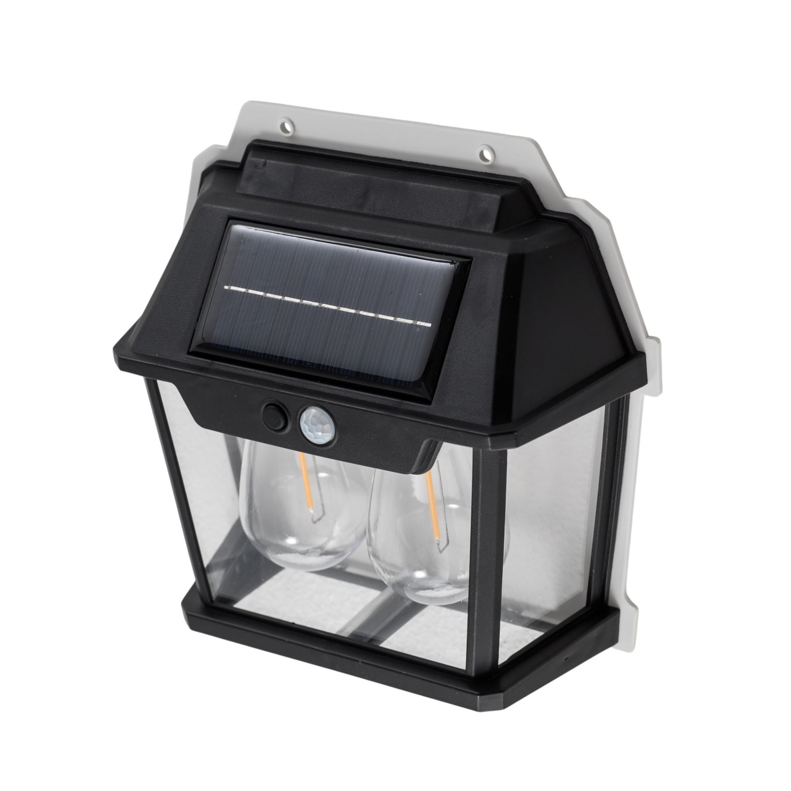 Nærbilde av LED solcelle utevegglampe Filo Double svart IP44