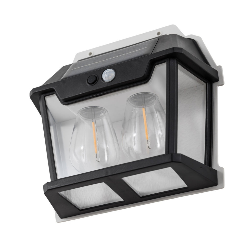 LED solcelle utevegglampe Filo Double svart IP44 - Milagro Lighting