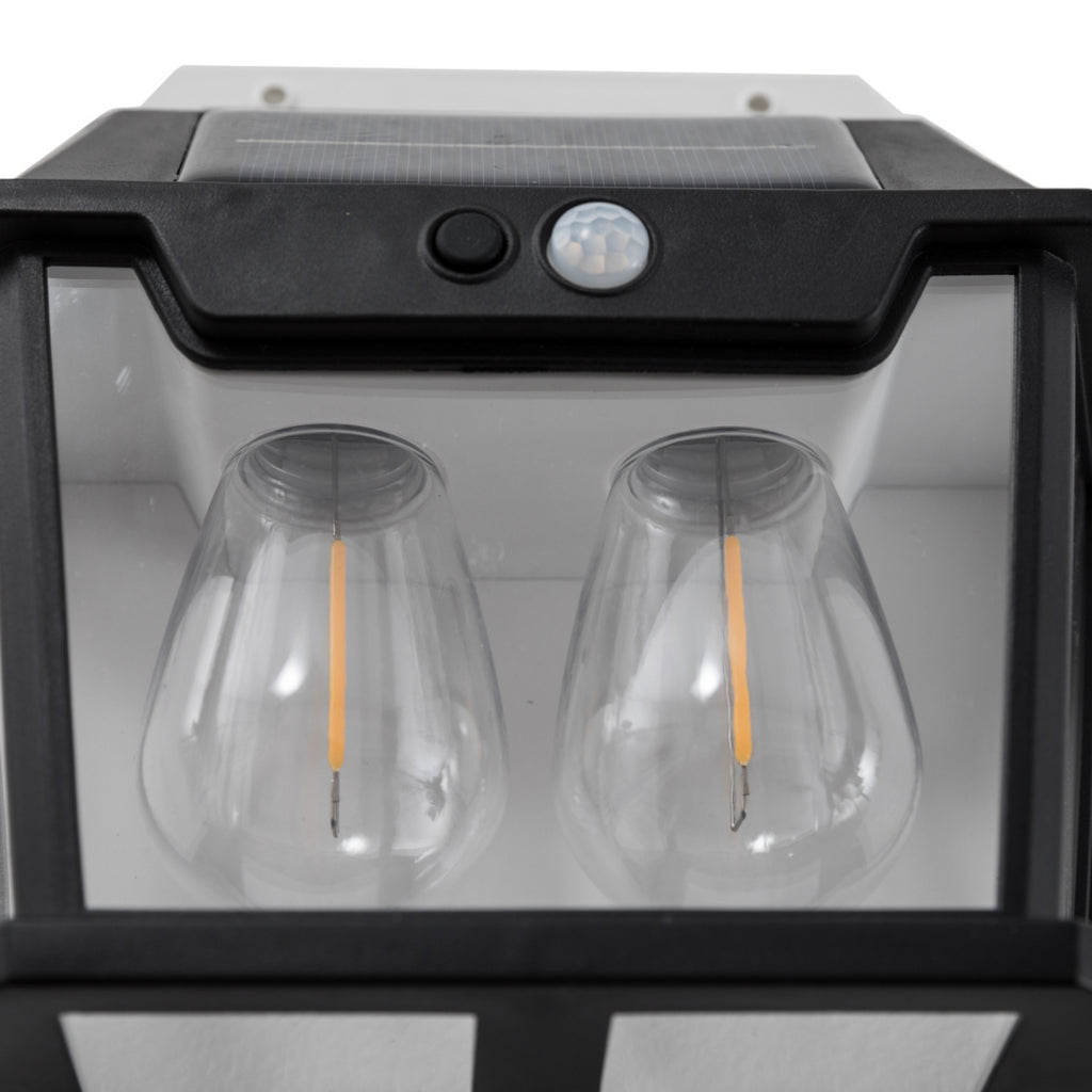 LED solcelle utevegglampe Filo Double svart IP44 - Milagro Lighting