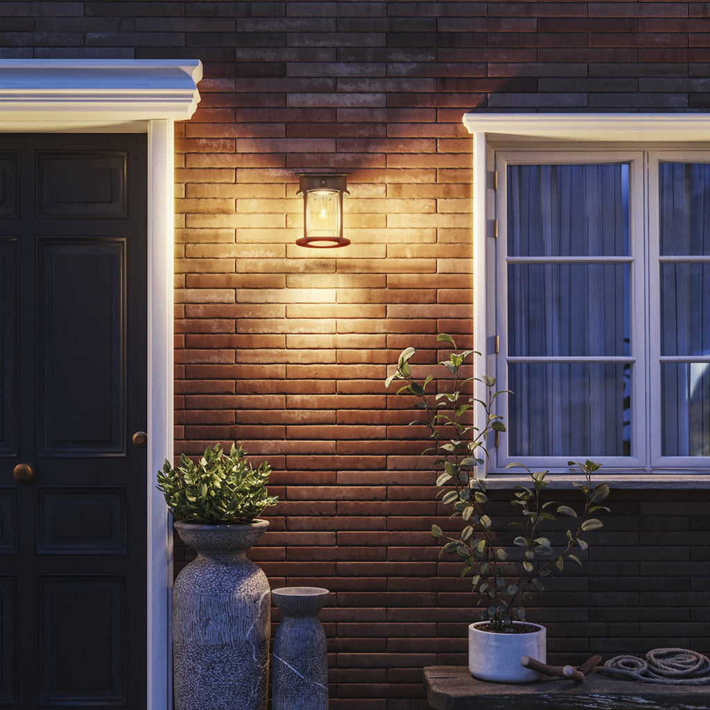 LED solcelle utevegglampe Geri rund med sensor svart IP44 - Philips detalj