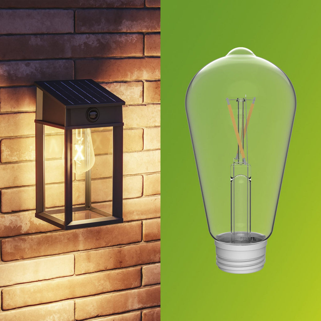 LED solcelle utevegglampe Geri UE med bevegelsessensor svart IP44 lys i mørke