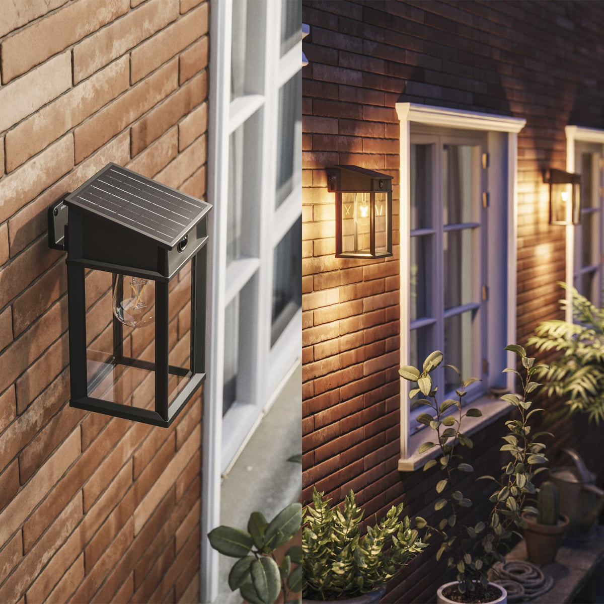 LED solcelle utevegglampe Geri UE med bevegelsessensor svart IP44 profilbilde