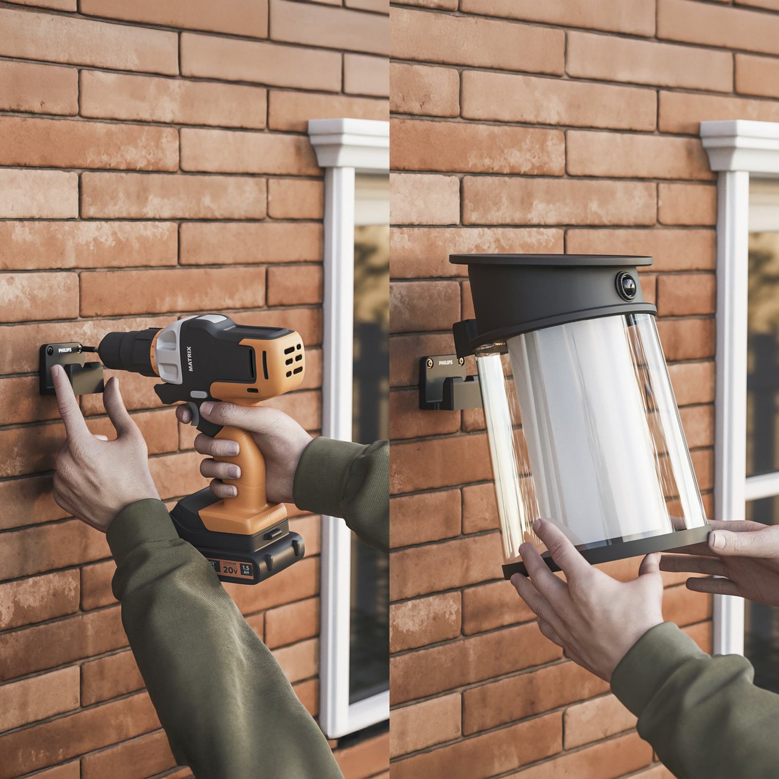 LED solcelle-utevegglampe Juda med bevegelsessensor IP44 fra Philips sensor detalj