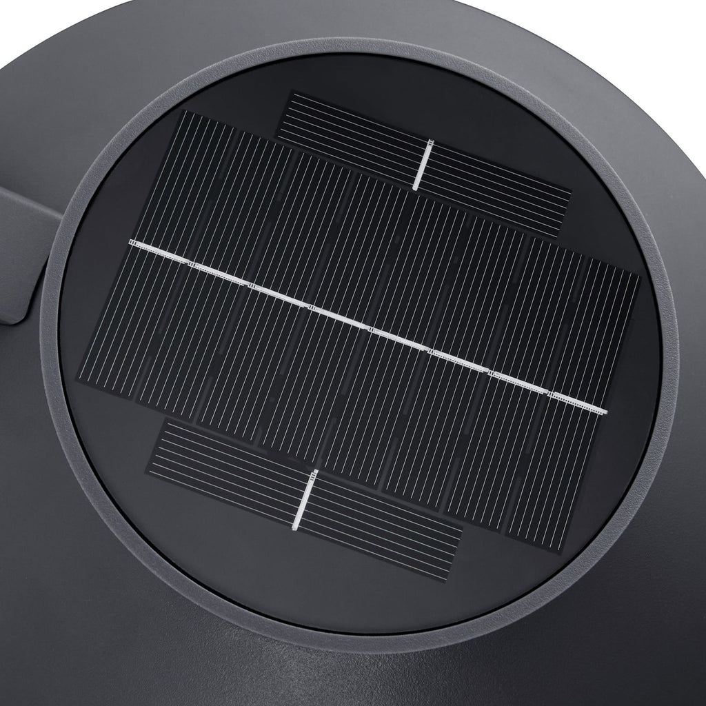 Detalj av LED solcelle utevegglampe Justina med bevegelsessensor antrasitt IP44