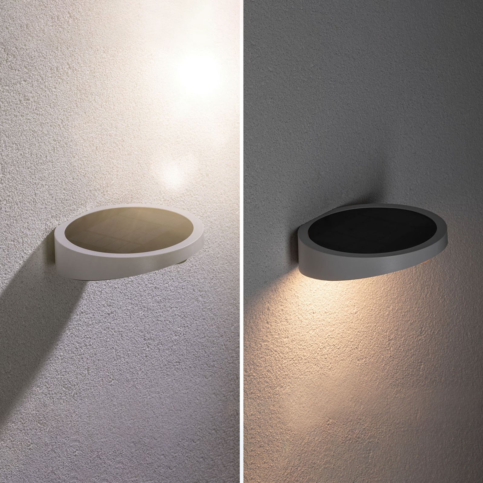 LED solcelle utevegglampe Ryse med bevegelsessensor hvit Paulmann forfra