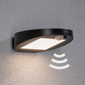 LED solcelle utevegglampe Ryse rund med bevegelsessensor front