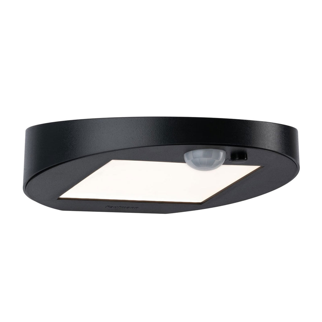 LED solcelle utevegglampe Ryse rund med bevegelsessensor montert på vegg