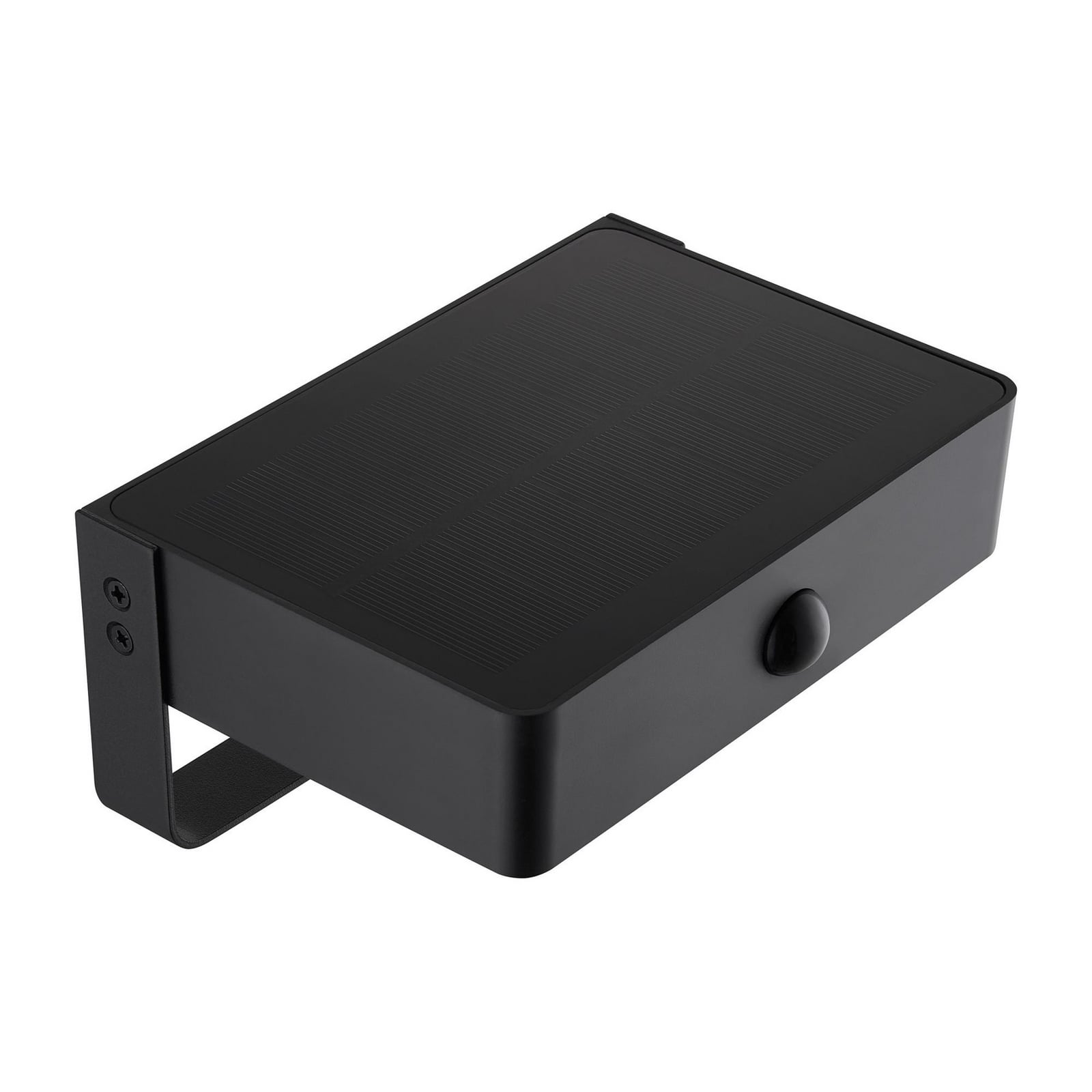 LED solcelle utevegglampe Saulio svart aluminium med sensor IP44 monteringsdetalj