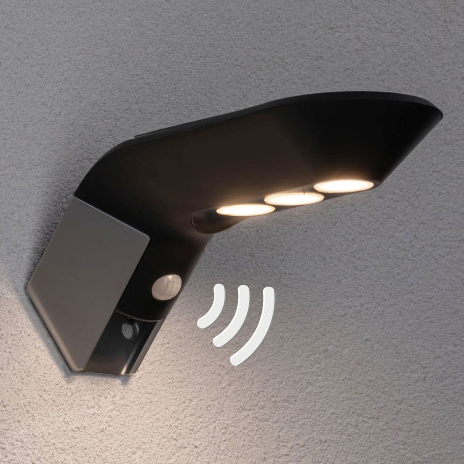 LED solcelle utevegglampe Soley antrasitt forfra