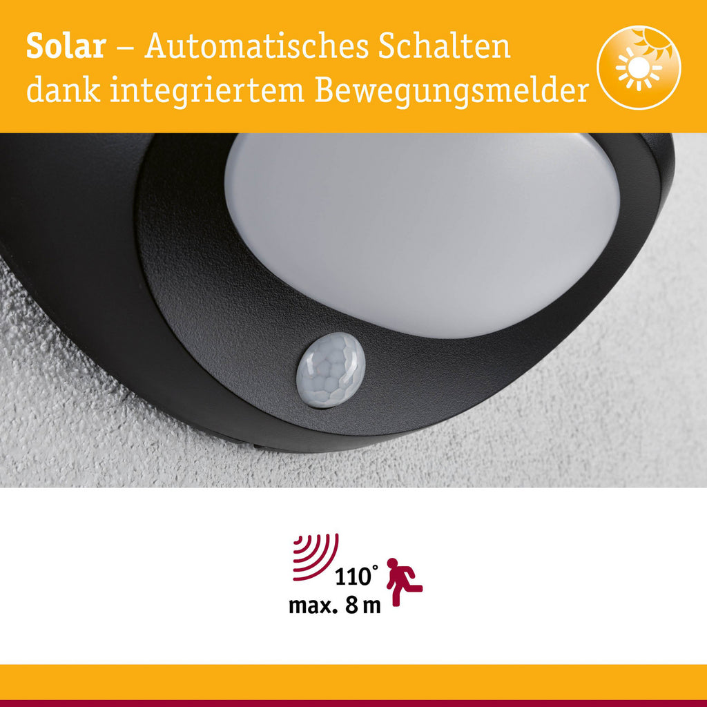 LED solcelle utevegglampe Sorova antrasitt materiale