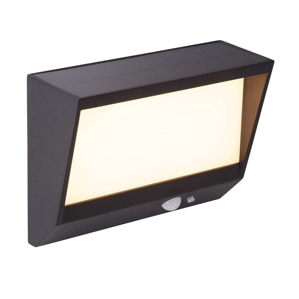 LED solcelle utevegglampe svart aluminium 19 cm IP44 detalj