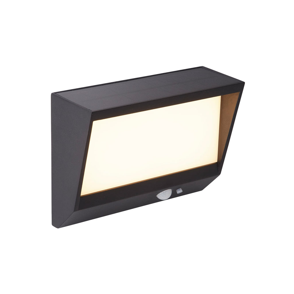 LED solcelle utevegglampe svart aluminium 19 cm IP44 forside