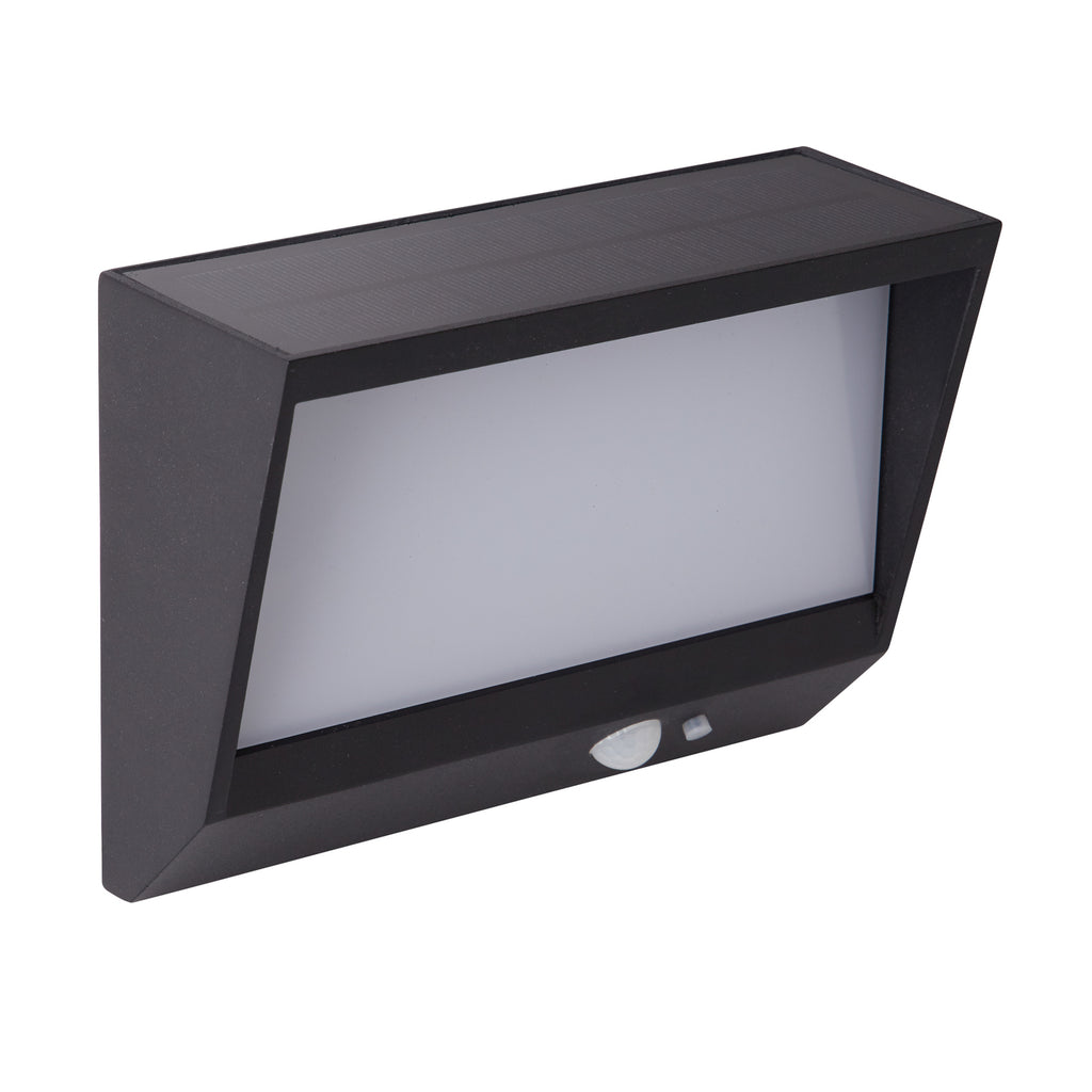 LED solcelle utevegglampe svart aluminium 19 cm IP44 montert