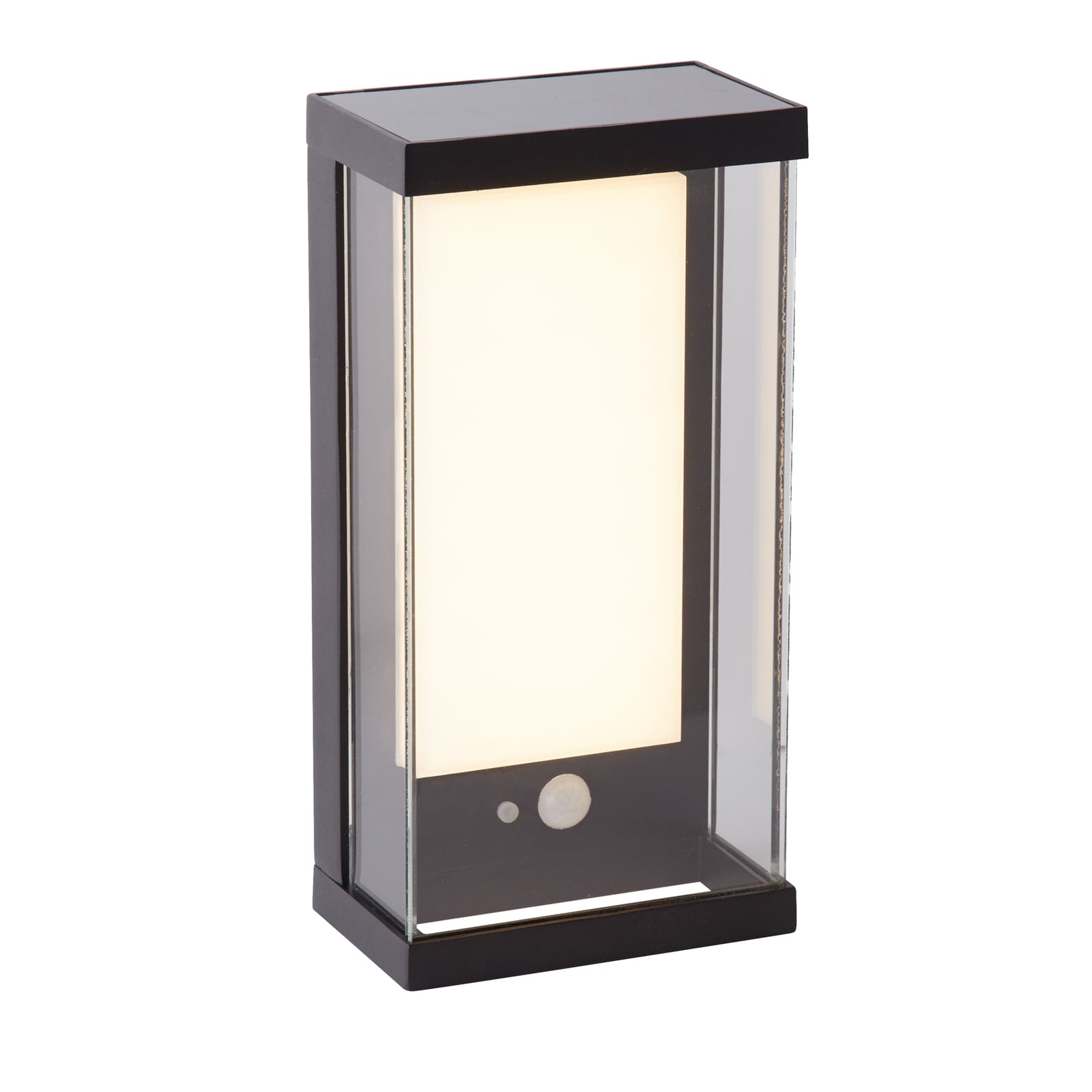 LED solcelle utevegglampe svart aluminium 25 cm IP44 detalj