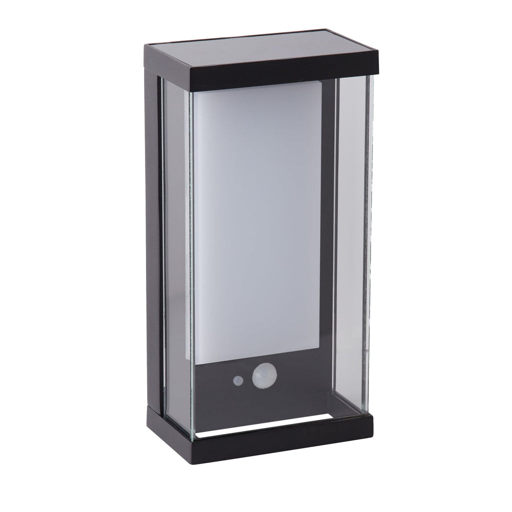 LED solcelle utevegglampe svart aluminium 25 cm IP44 montert