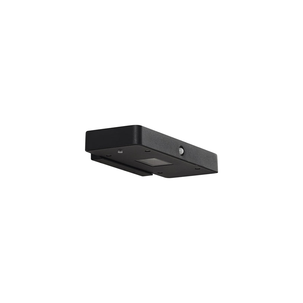 LED solcelle utevegglampe Tavon med sensor svart dimbar IP54 montert ute