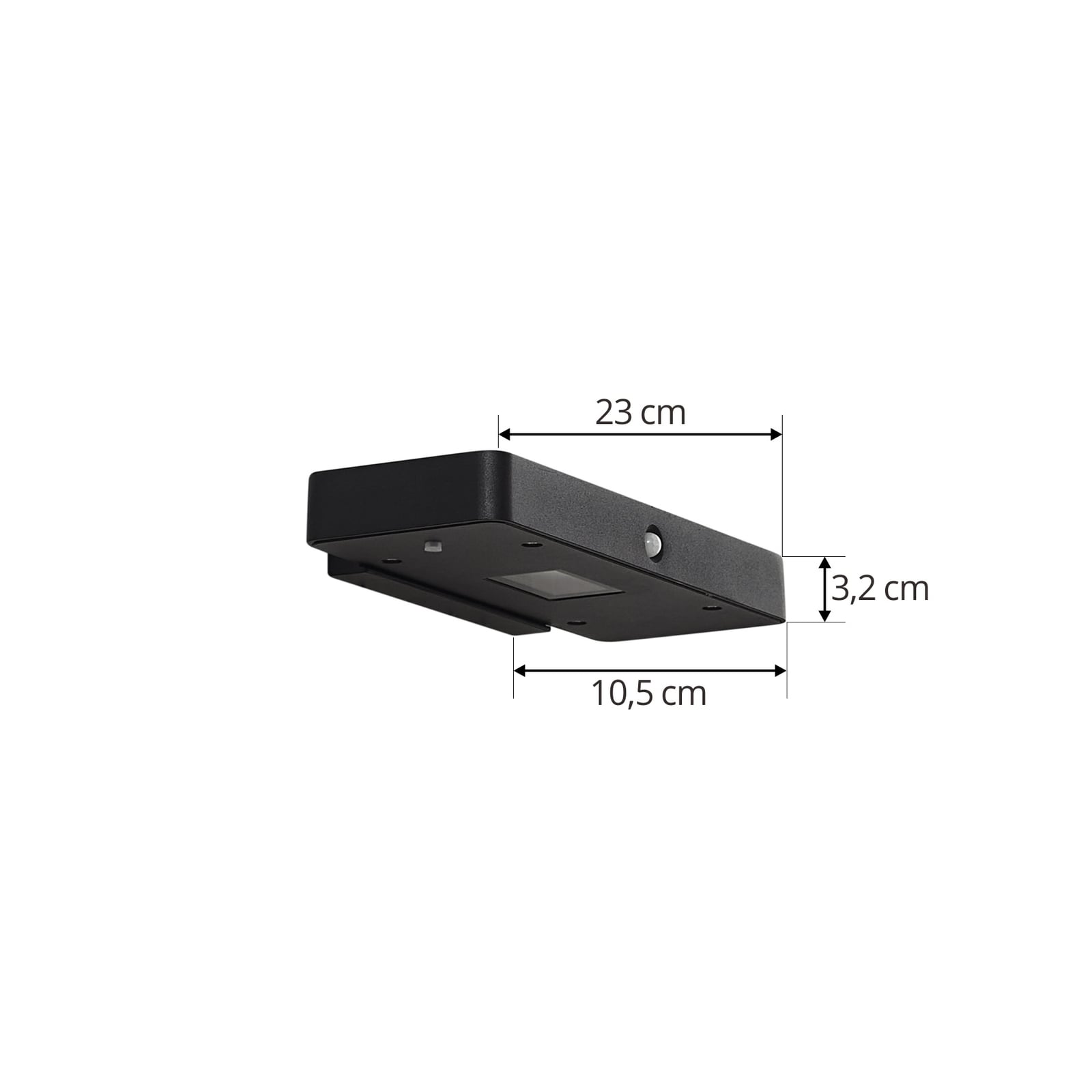 LED solcelle utevegglampe Tavon med sensor svart dimbar IP54 nærbilde