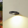 LED solcelle utevegglampe Tavon rund dimbar svart IP54 forfra