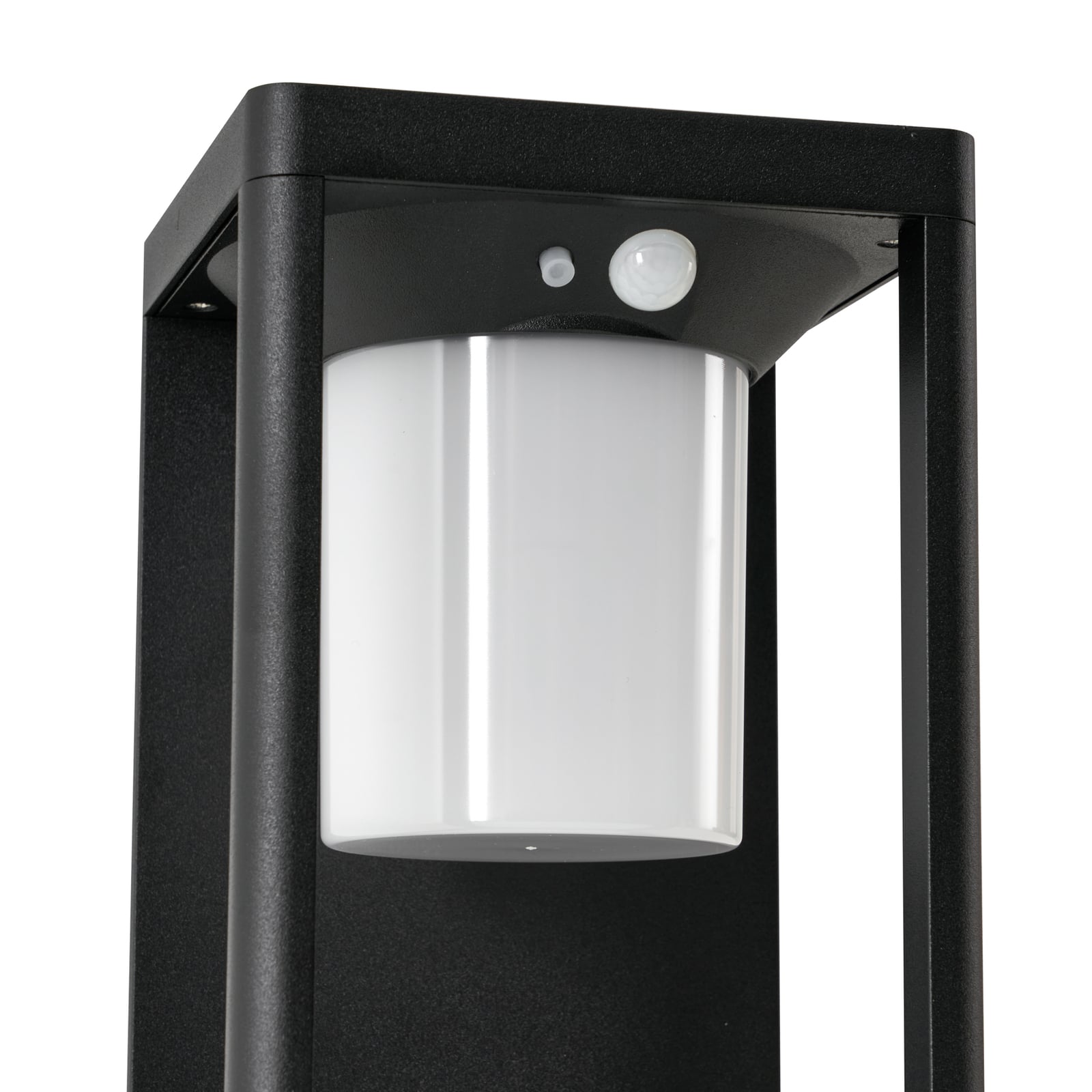 Nærbilde av bevegelsessensor på LED solcelle utevegglampe Tilena