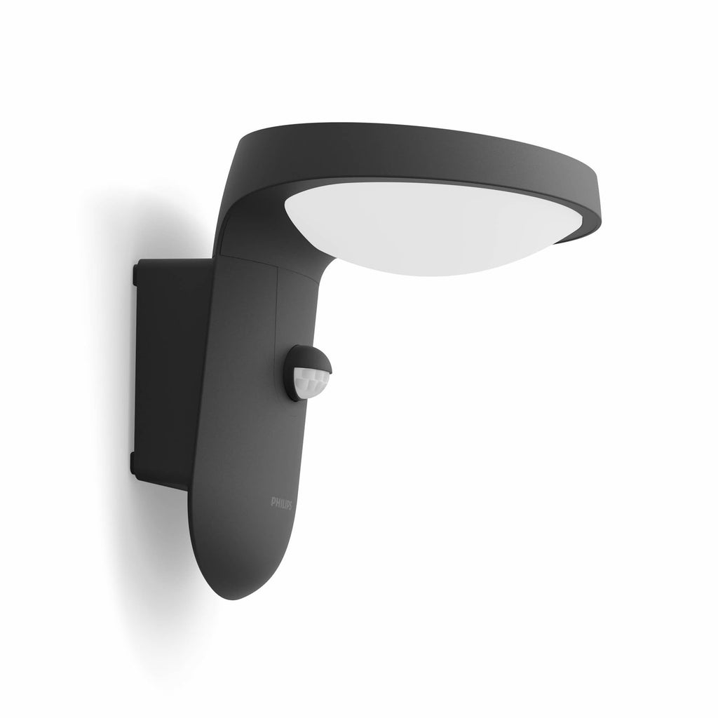 Nærbilde av LED solcelle utevegglampe Tyla med bevegelsessensor
