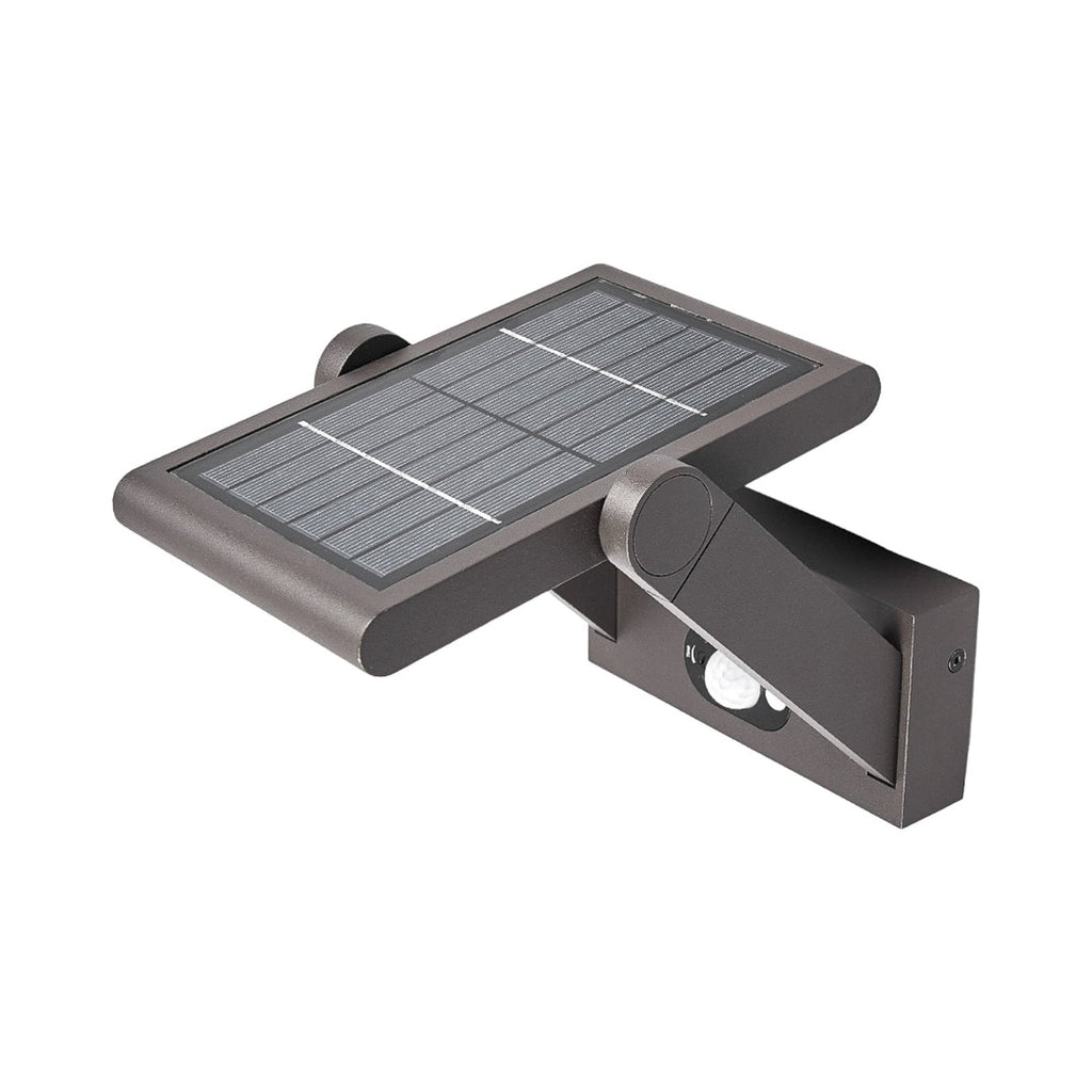 Sideprofil av LED solcelle utevegglampe Valerian med bevegelsessensor IP54