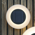 LED solcelle utevegglampe Wally rund Ø27 cm svart IP65 forfra
