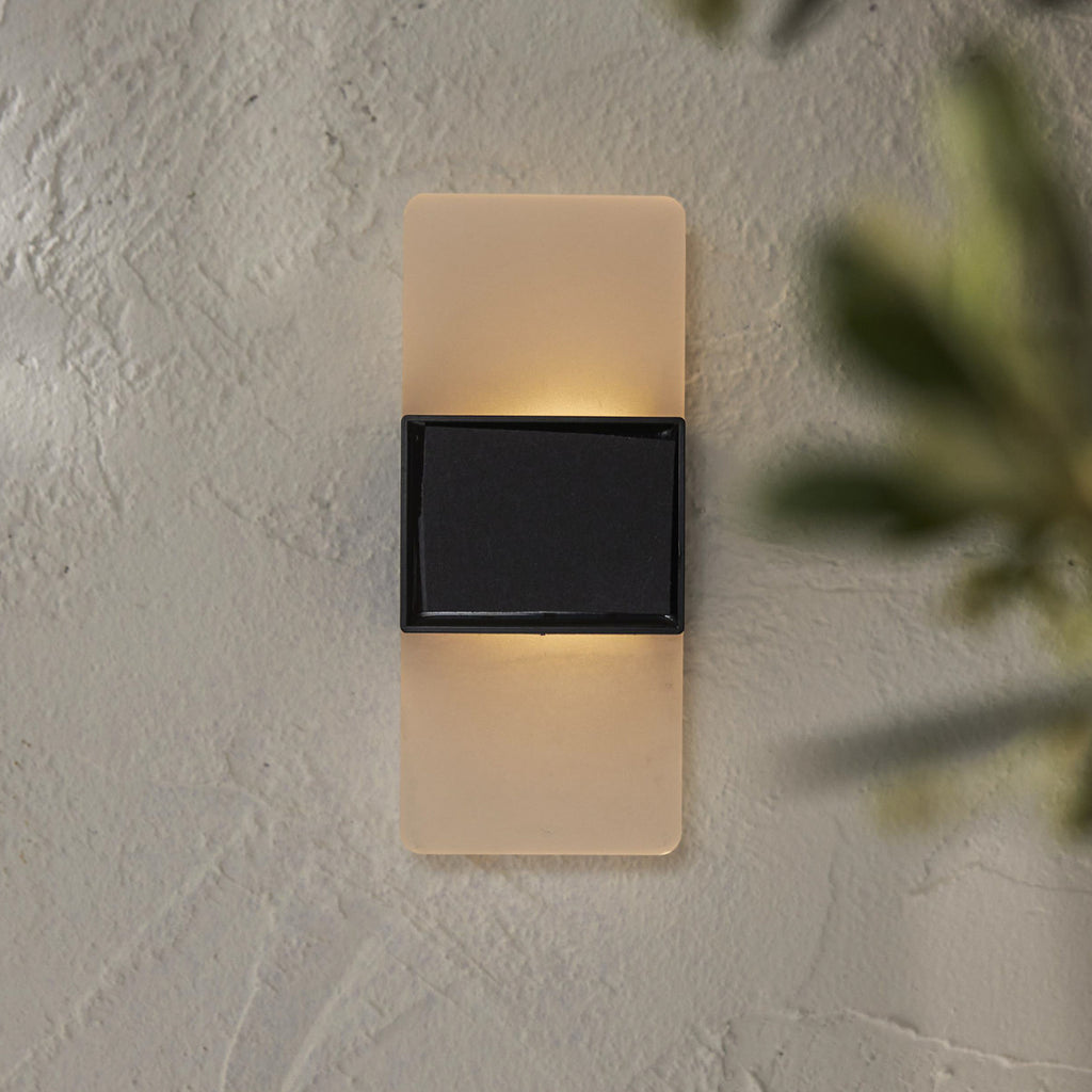 LED solcelle utevegglampe Wally hvit bakside