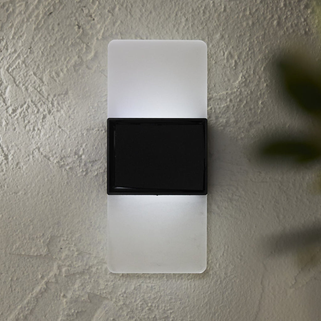 LED solcelle utevegglampe Wally hvit forside
