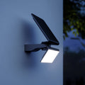 LED solcelle utevegglampe XSolar L-S sølv med sensor front