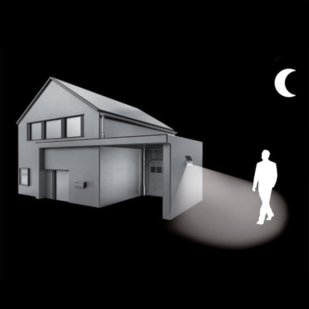 LED solcelle utevegglampe XSolar L-S med bevegelsessensor antrasitt med IP44 beskyttelse
