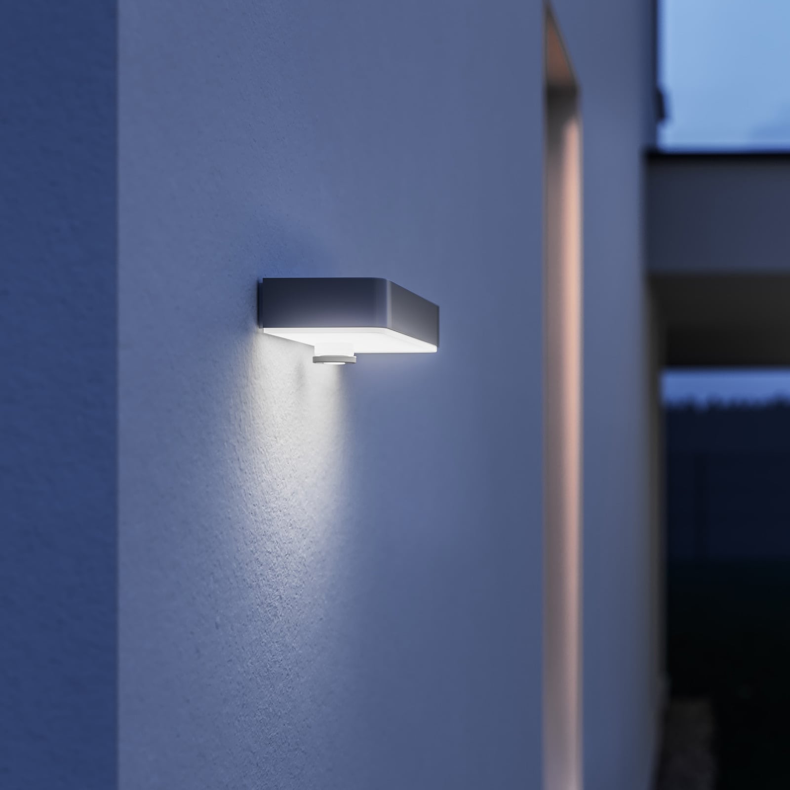 LED solcelle utevegglampe XSolar SOL-O S med sensor monteringsdetalj