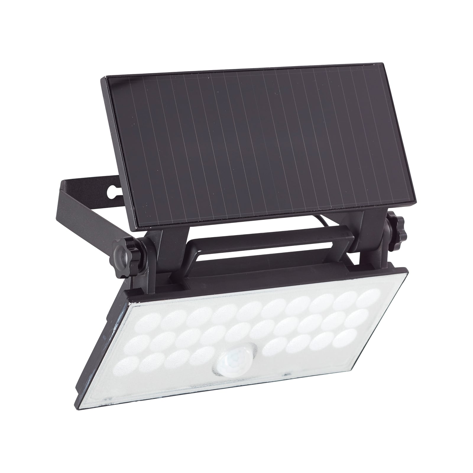 LED solcelle-uteveggspot Luton svingbar svart 6W IP65 detalj av bevegelsessensor