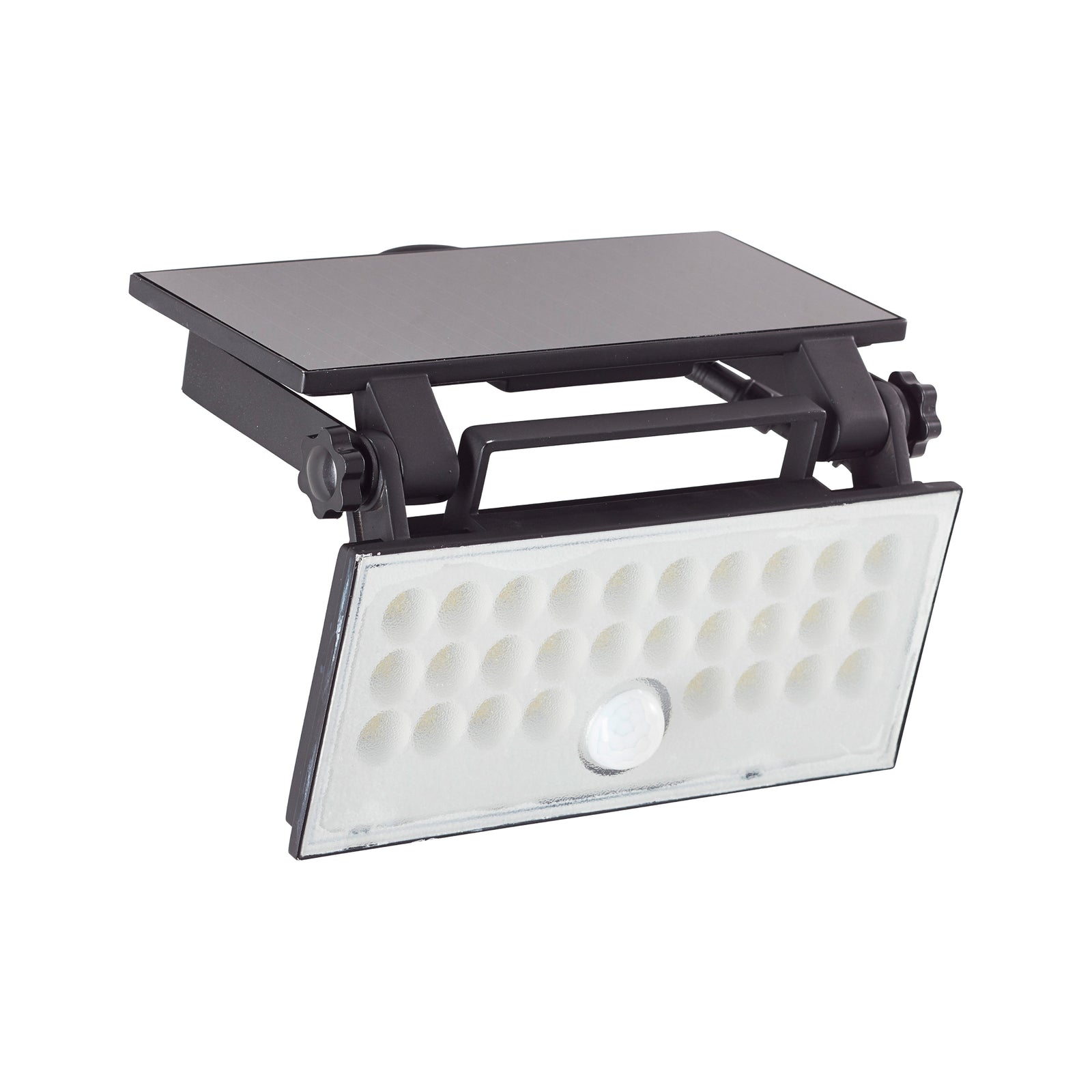 LED solcelle-uteveggspot Luton svingbar svart 6W IP65 montert på vegg