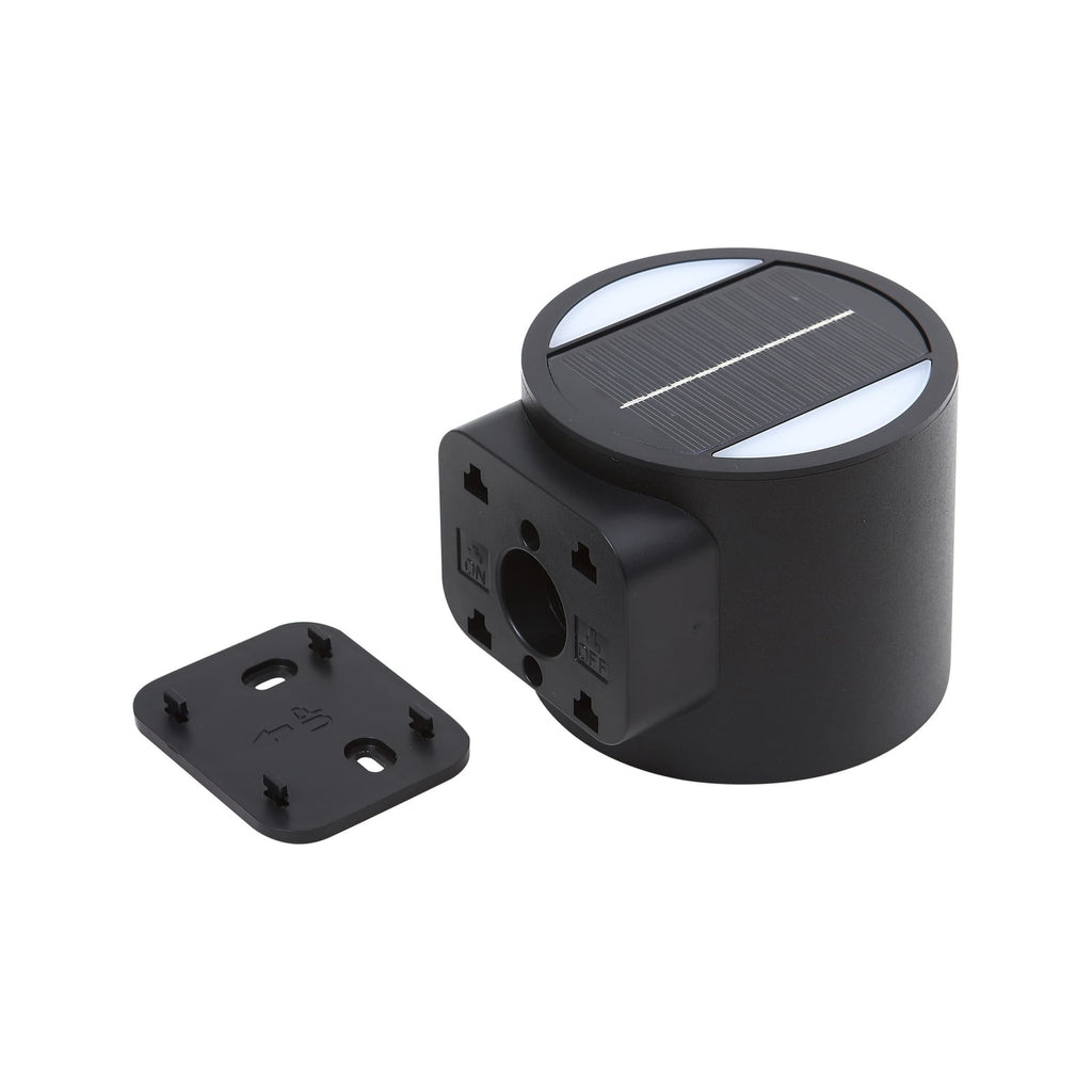 LED solcelle-vegglampe Amren svart og lithium-batteri
