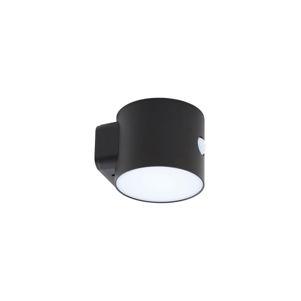 LED solcelle-vegglampe Amren svart montert på vegg