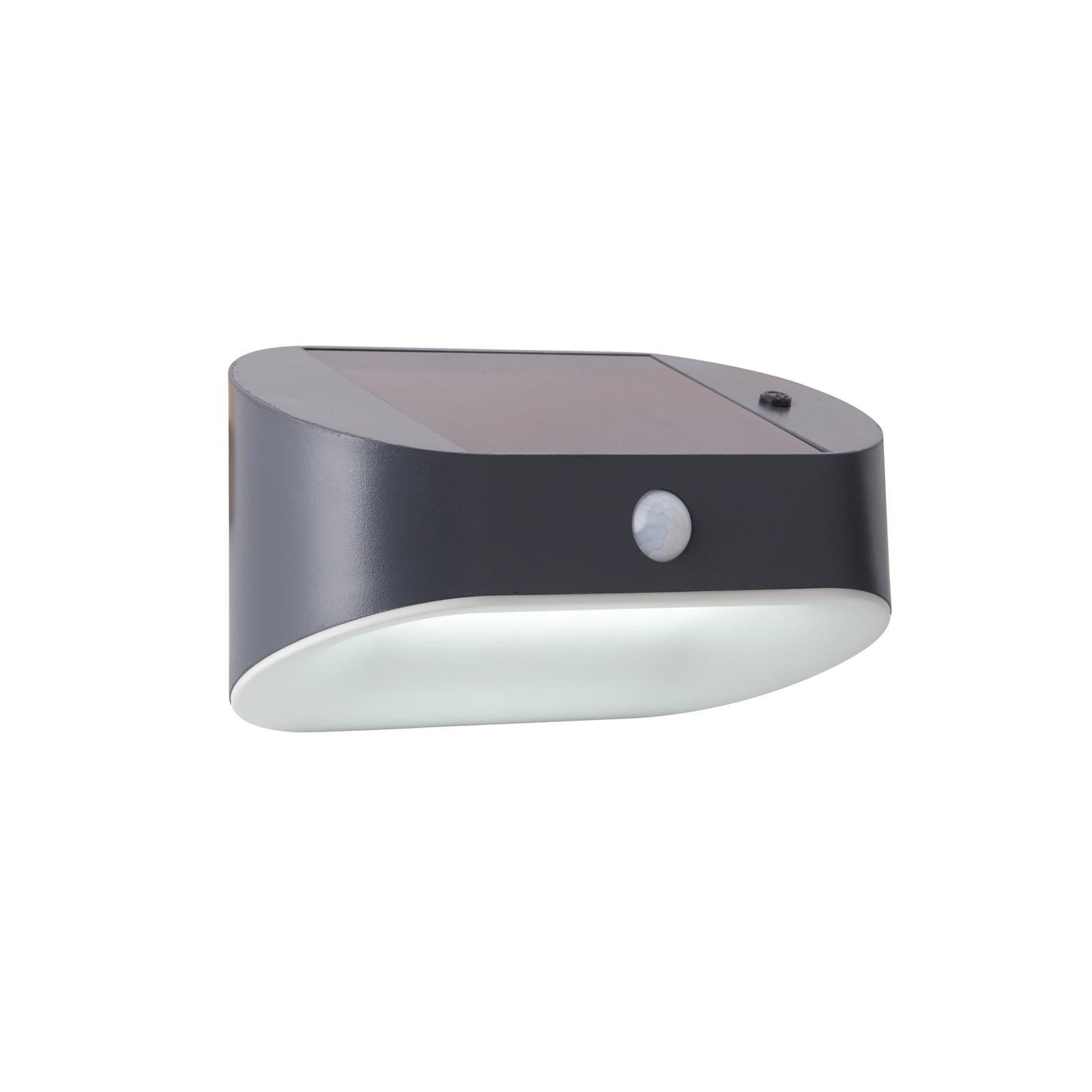 LED solcelle-vegglampe med bevegelsessensor antrasitt IP44 Searchlight forfra