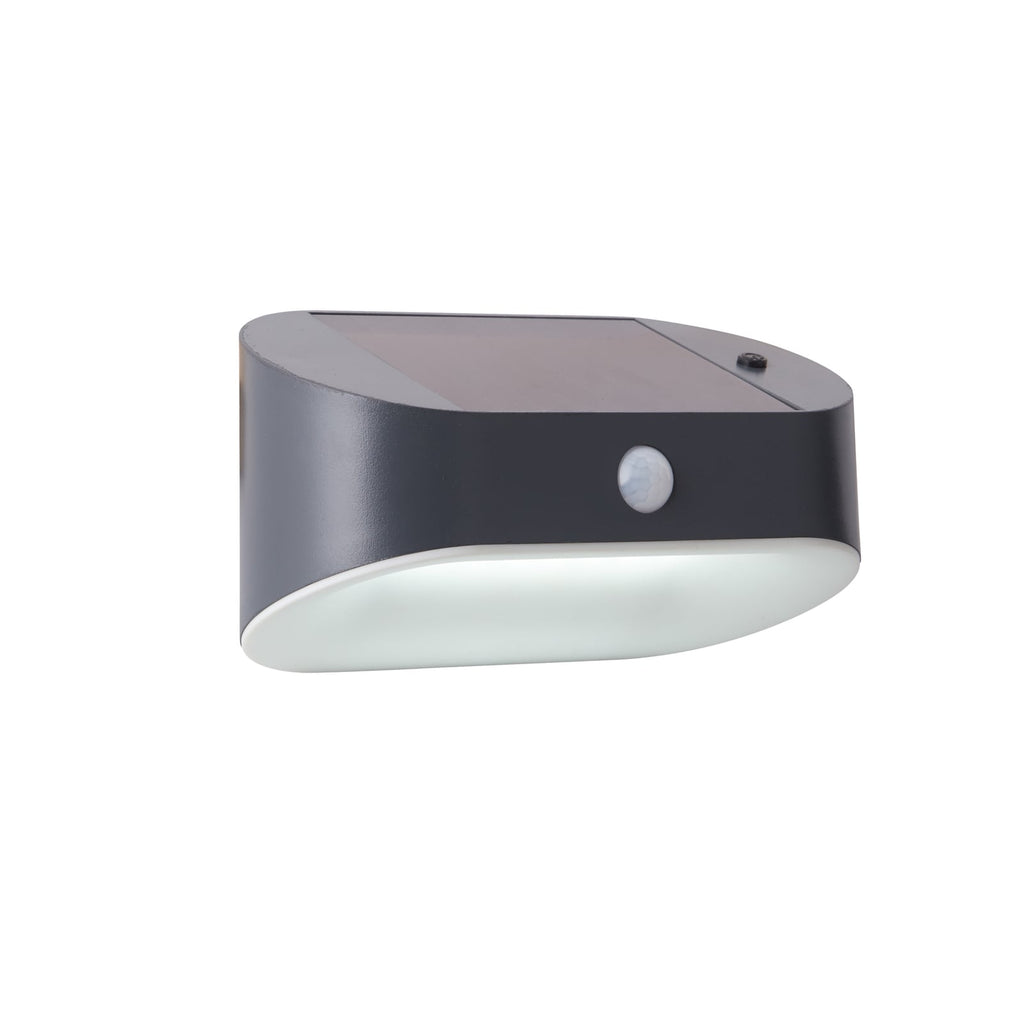 Detalj av LED solcelle-vegglampe med bevegelsessensor antrasitt IP44 Searchlight