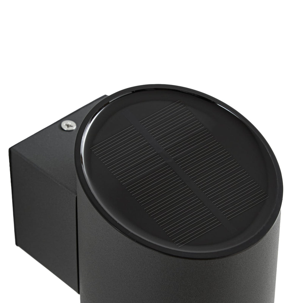 LED solcelle vegglampe Bentlas antrasitt sideprofil