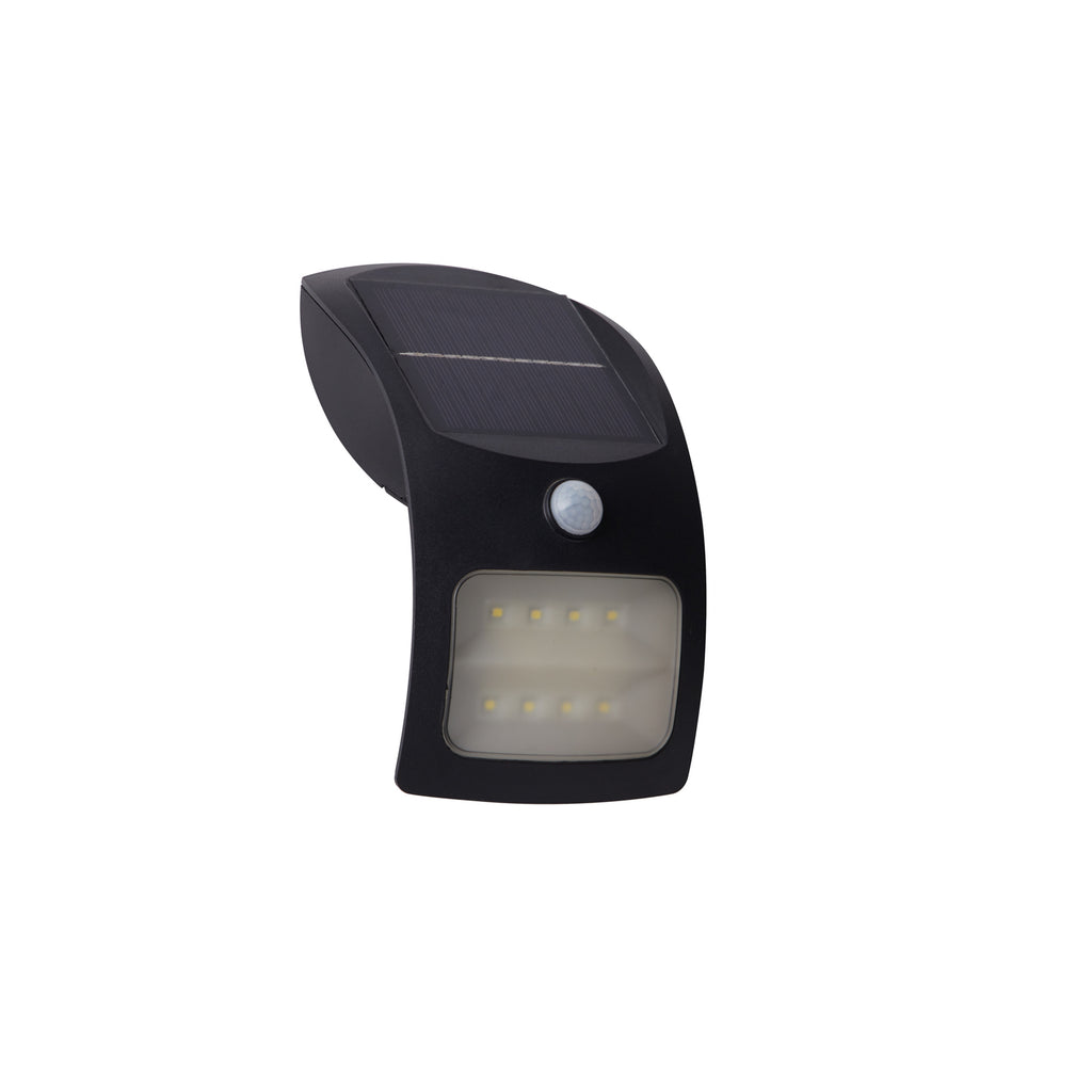 Detalj av bevegelsessensor på LED solcelle vegglampe Searchlight svart IP44