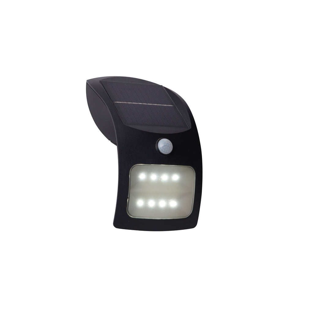 Montert LED solcelle vegglampe med bevegelsessensor Searchlight svart IP44