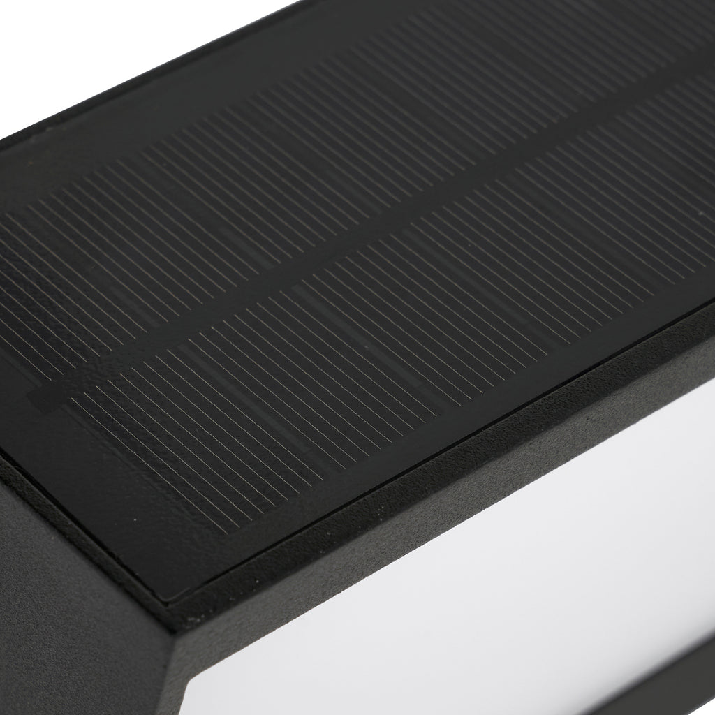 LED solcelle vegglampe Dava med bevegelsessensor solcellepanel