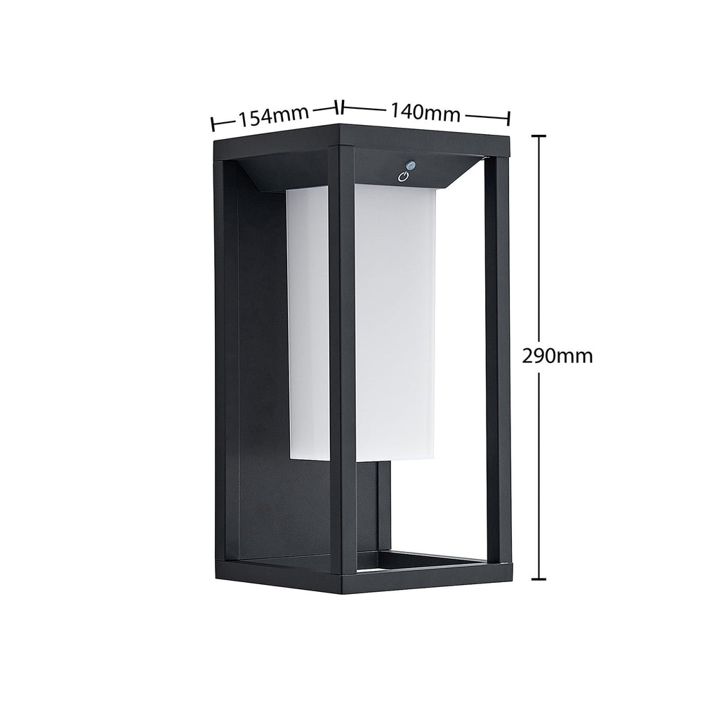 LED solcelle vegglampe Eliel med skumringssensor IP54 montert