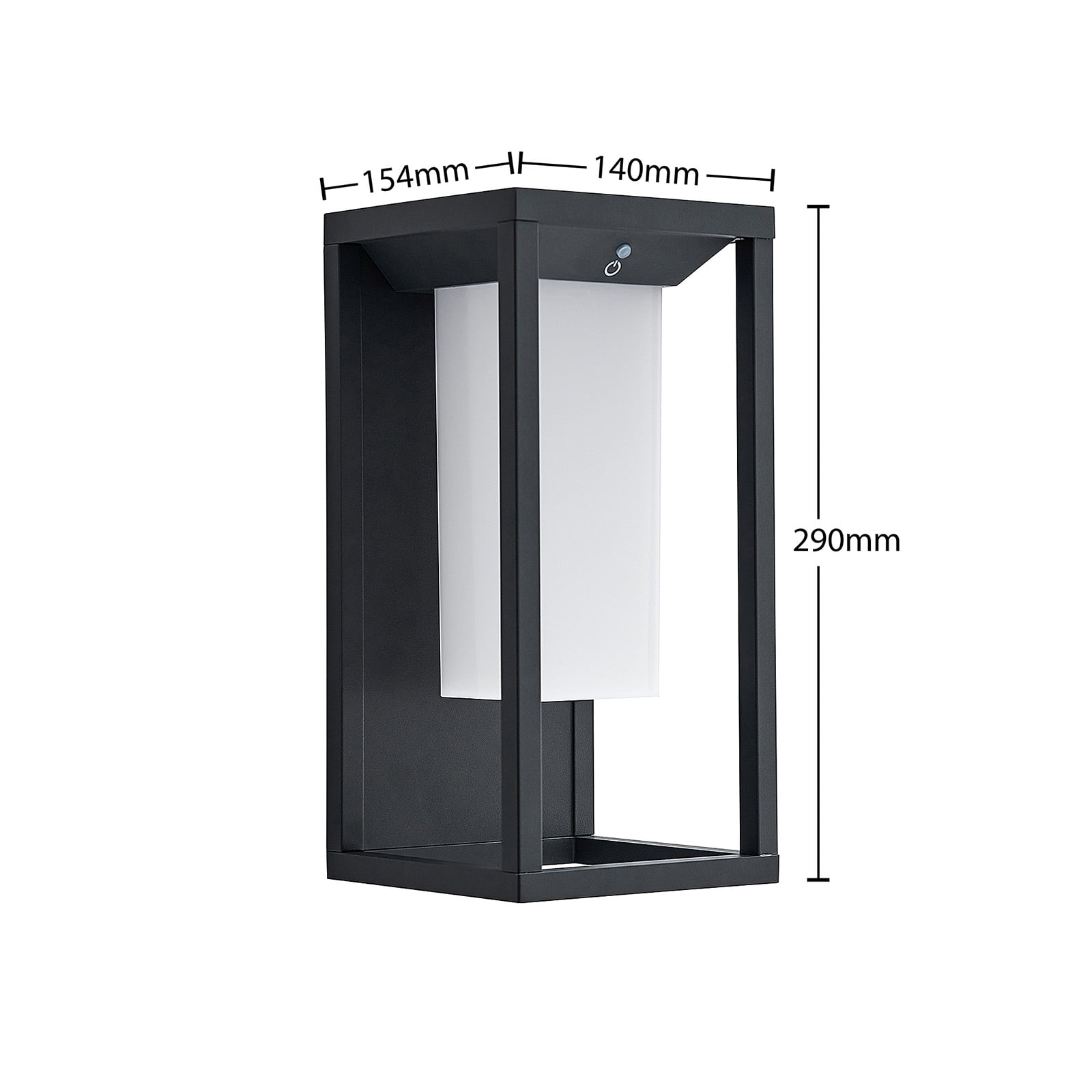 LED solcelle vegglampe Eliel med skumringssensor IP54 montert