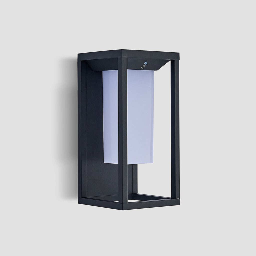 LED solcelle vegglampe Eliel med skumringssensor IP54 detalj av sensor