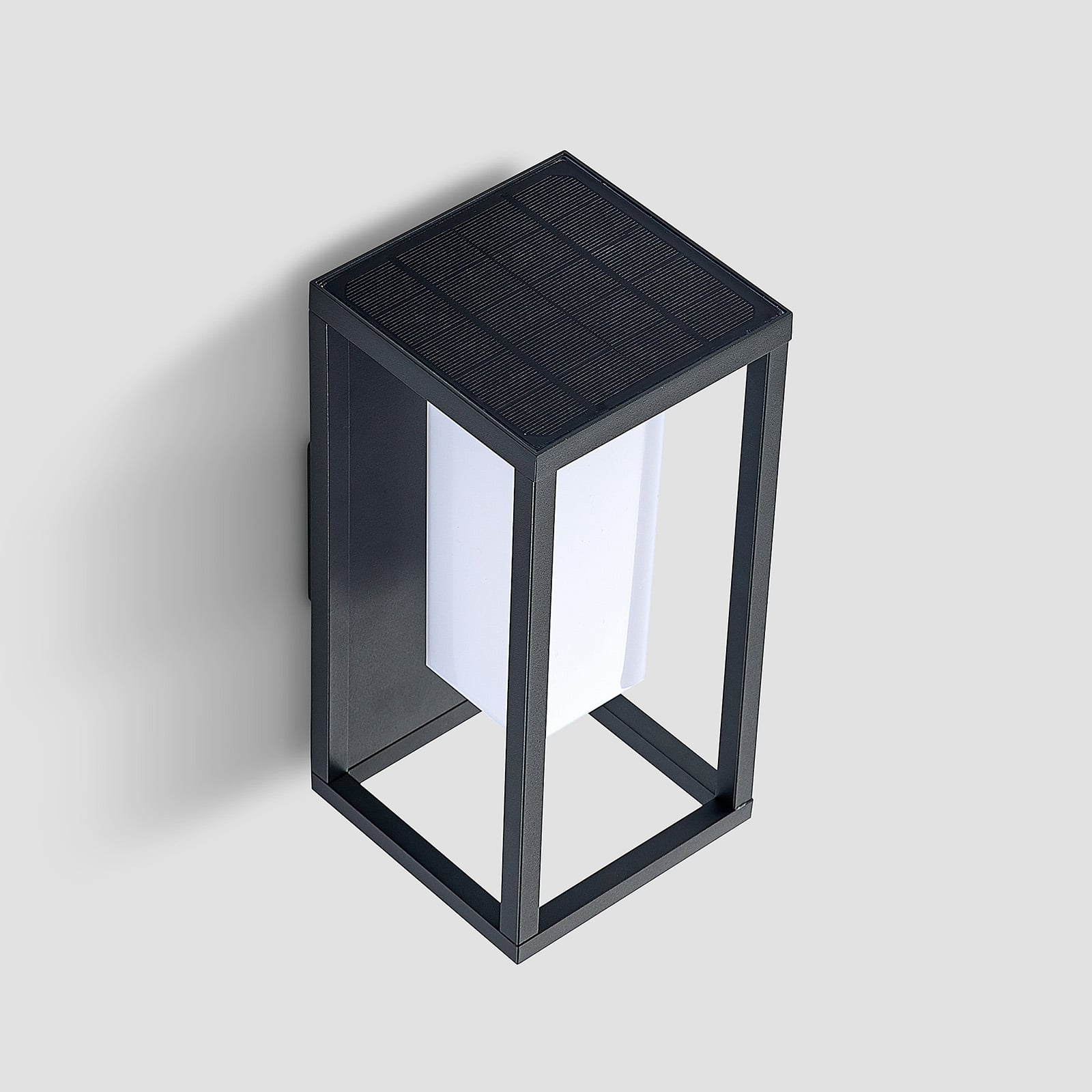 LED solcelle vegglampe Eliel med skumringssensor IP54 lysbilde
