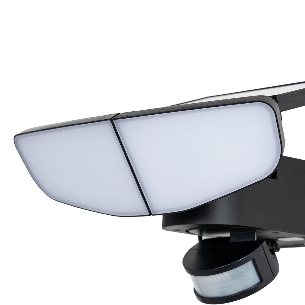 LED solcelle vegglampe Naelin dimbar med bevegelsessensor svart bevegelsessensor